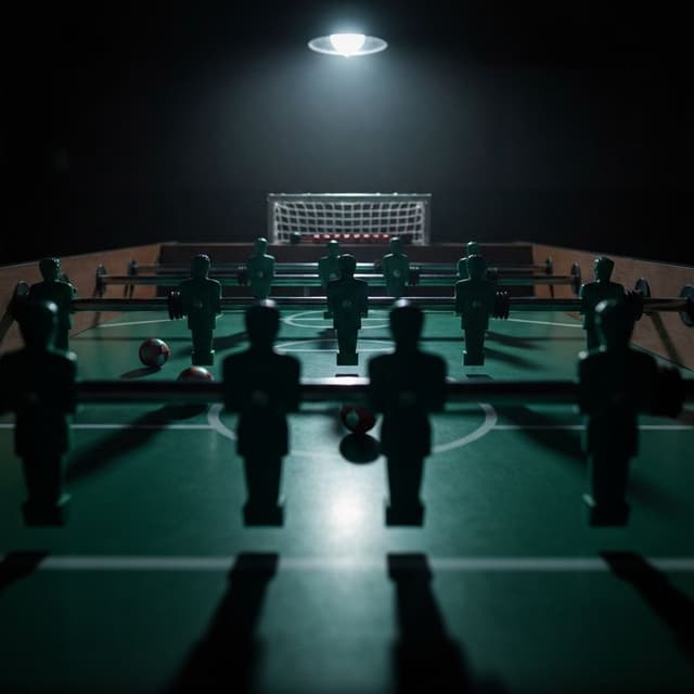 Futbolín vista desde el fondo